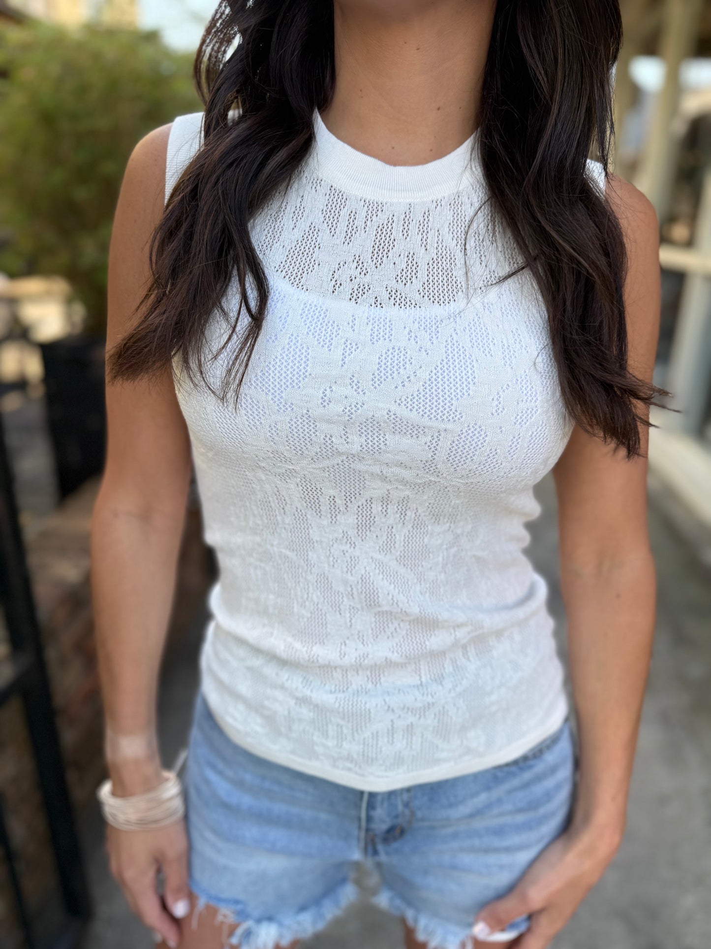 Z Supply Tibi Mesh Tank- Cloud