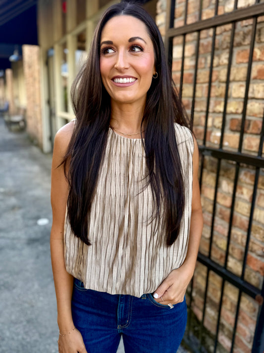 City Daze Top- Taupe