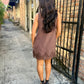 Lacey Suede Dress- Brown