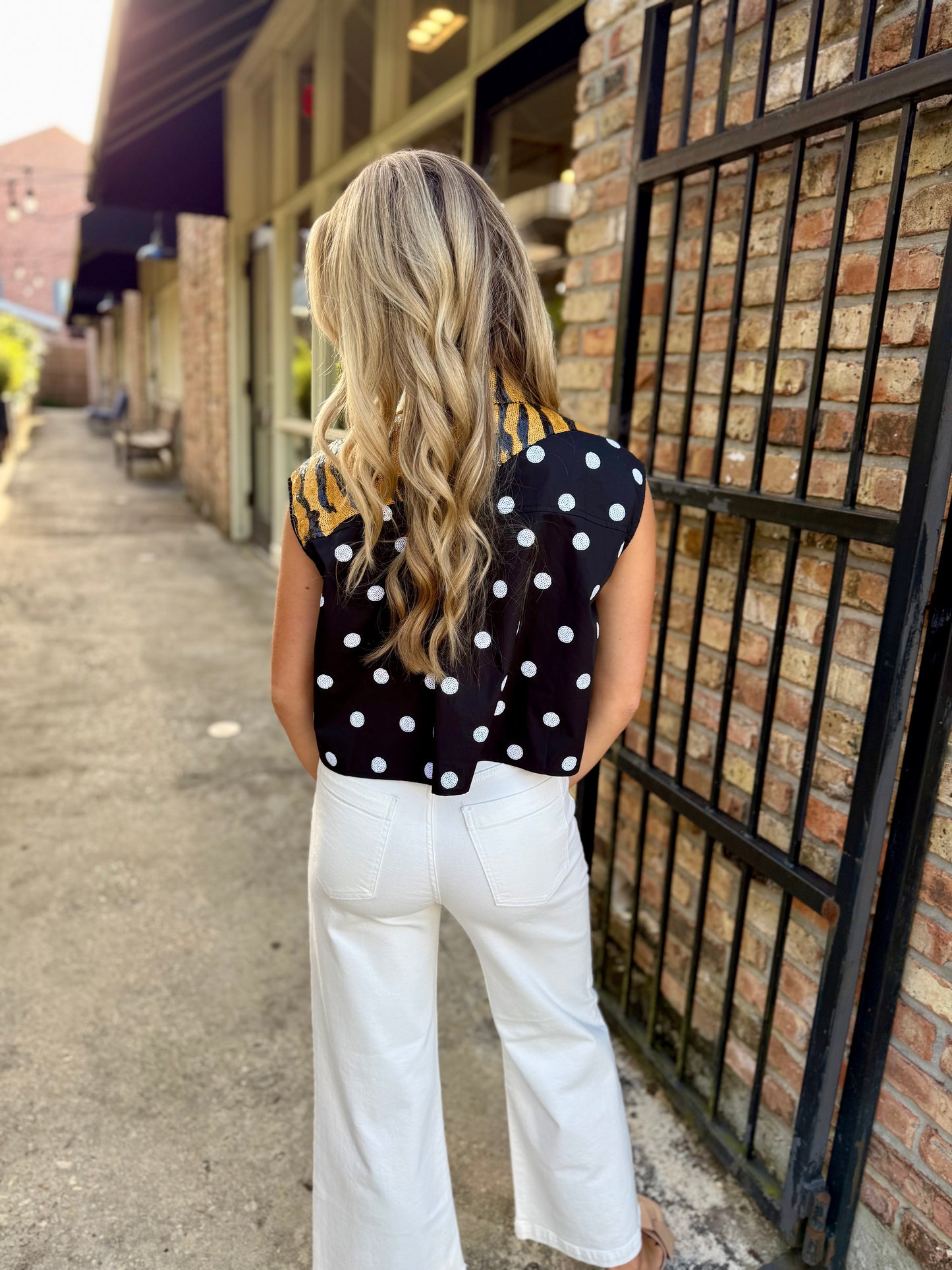 Queen Polka Dot Tiger Tank- Black & White