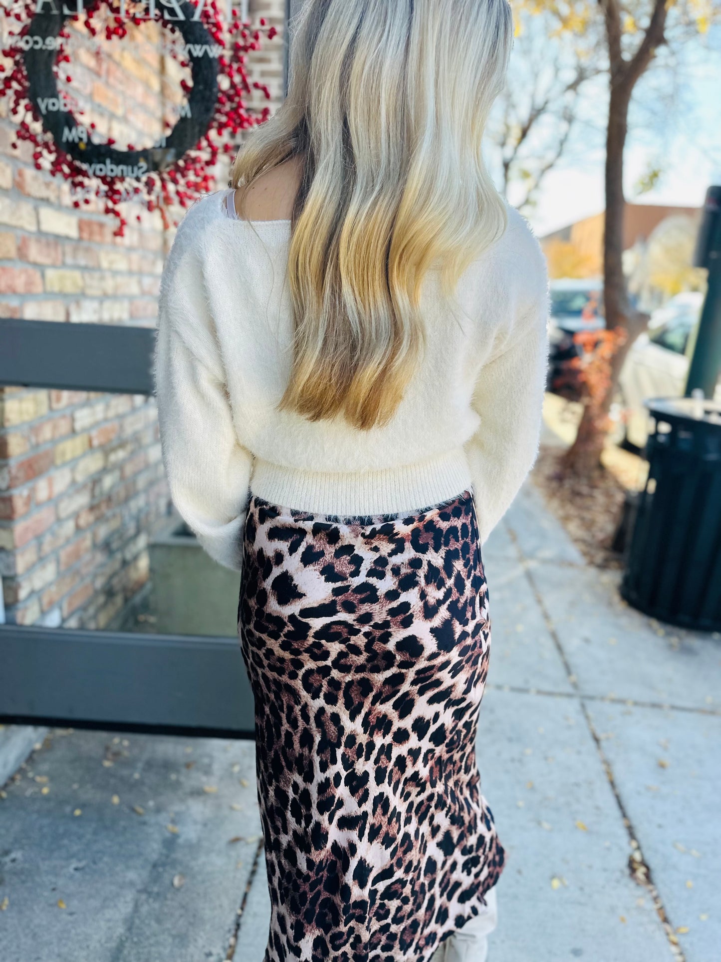 Leopard Mid-Rise Midi Skirt