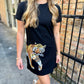 Tiger Wrap Around Dress- Black