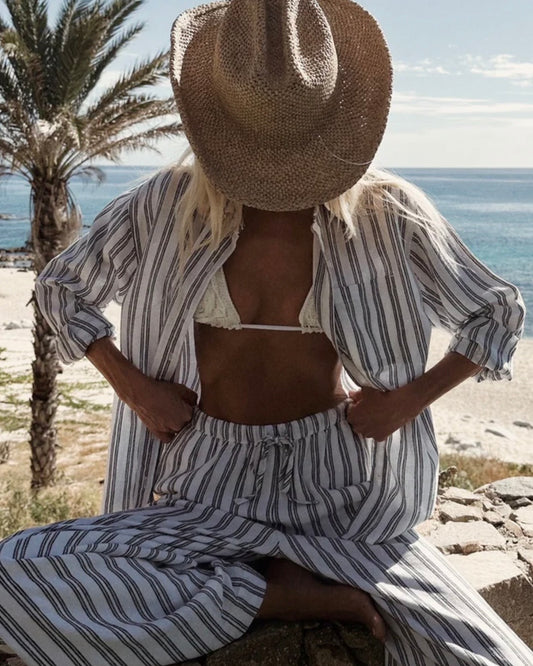 Z Supply Perfect Striped Button Up- White