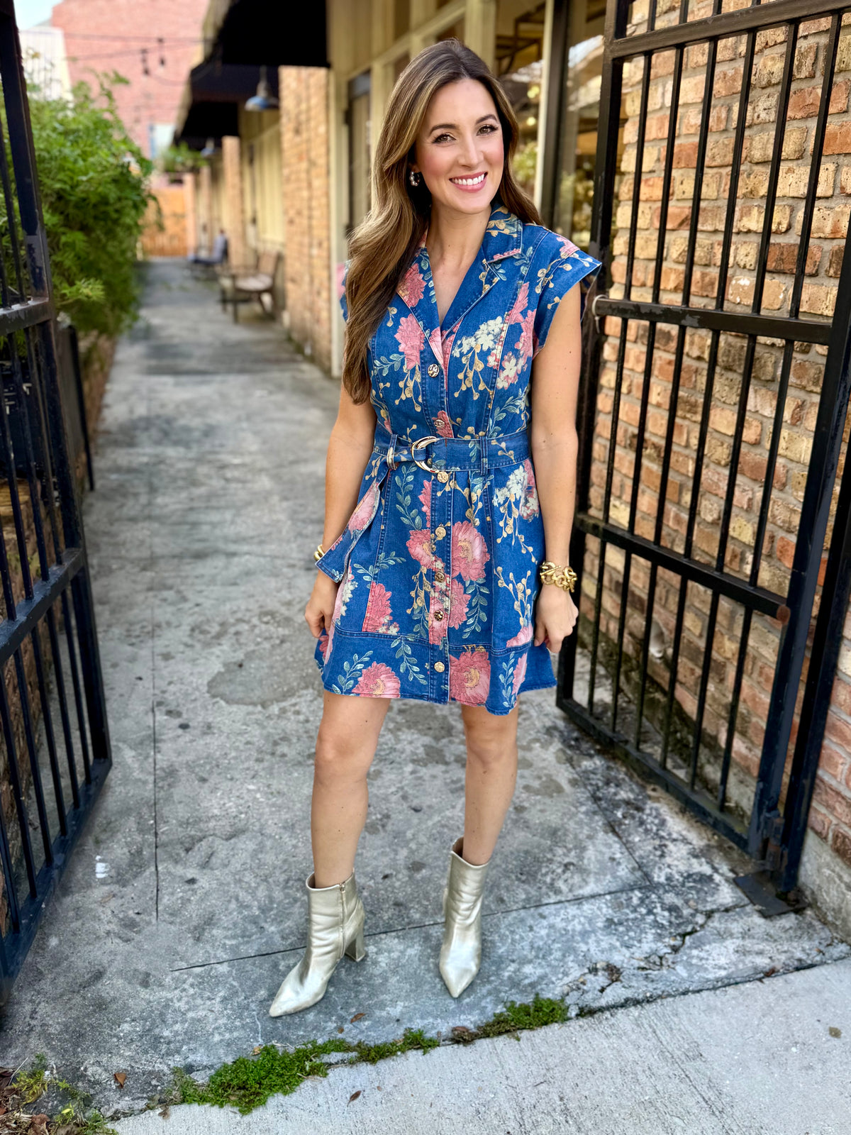 Meadow Floral Denim Dress