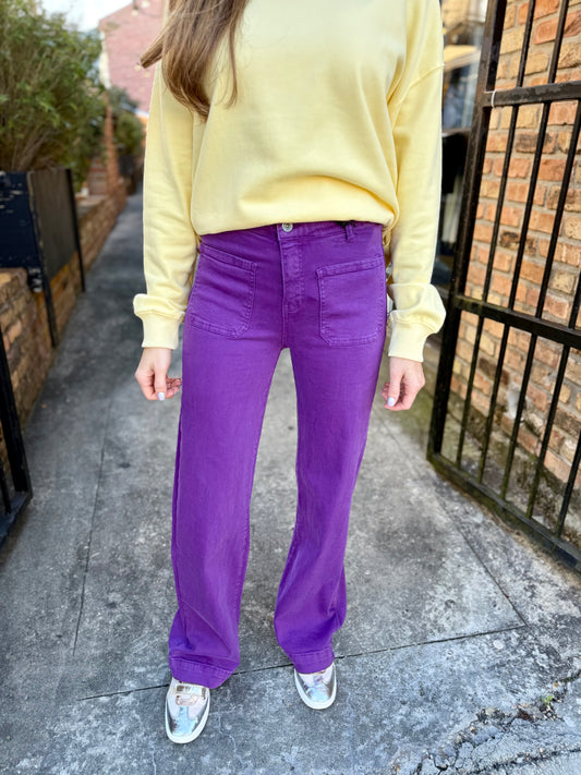 Freret Front Pocket Denim- Purple