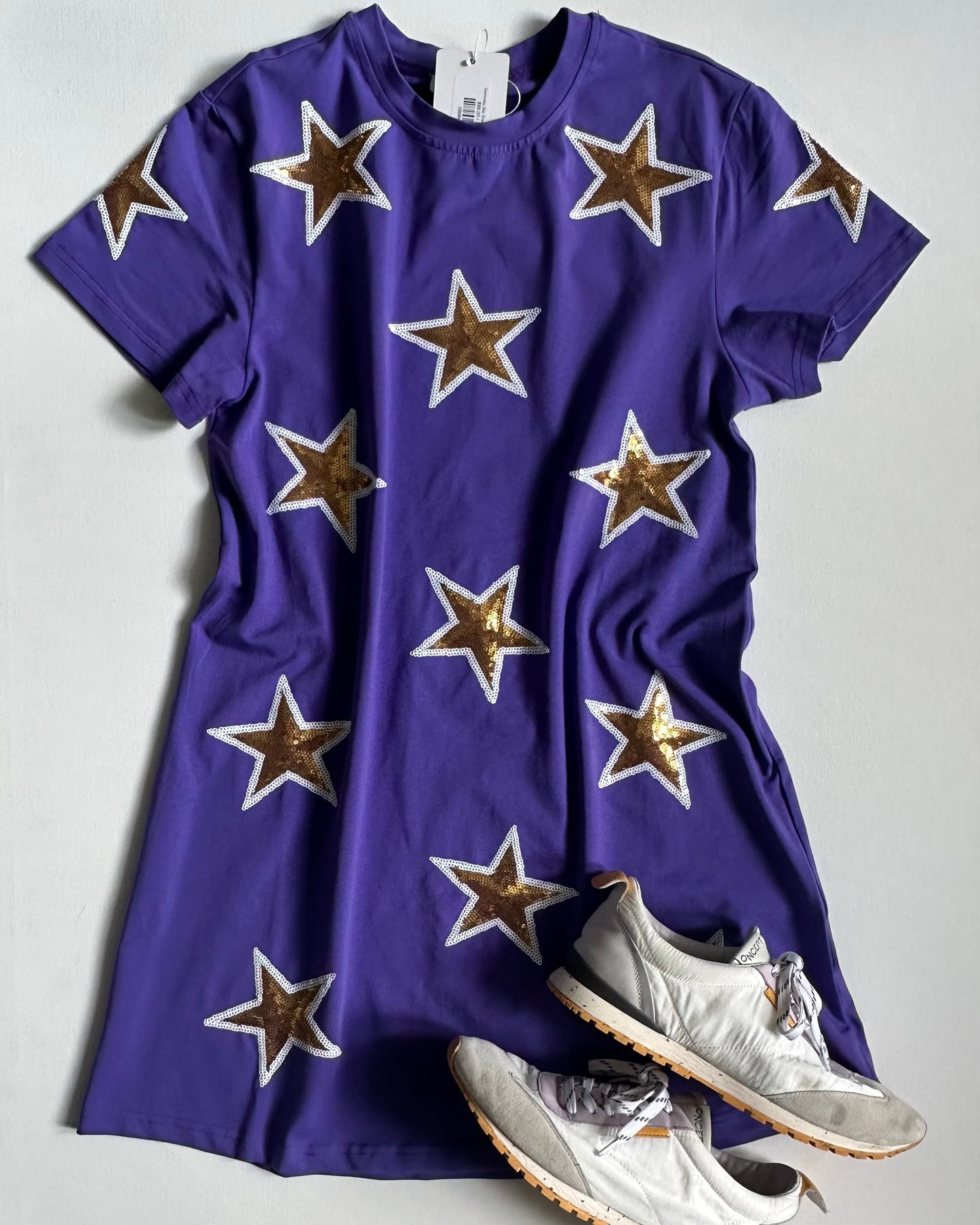 Gameday Star Dress- Purple & Gold
