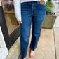 Pleaser High Rise Wide Ankle Denim- Magic Hour