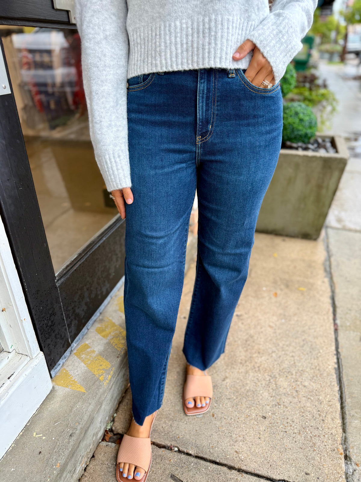 Pleaser High Rise Wide Ankle Denim- Magic Hour