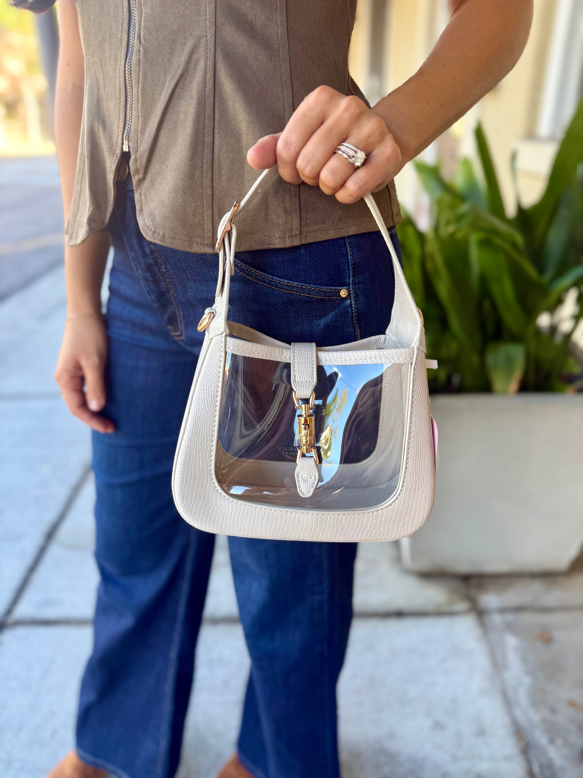 Paige Clear Bag- Ivory