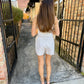 Prairie Striped Drawstring Shorts- Taupe
