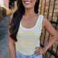 Dejavu Stripe Tank- Butter Yellow