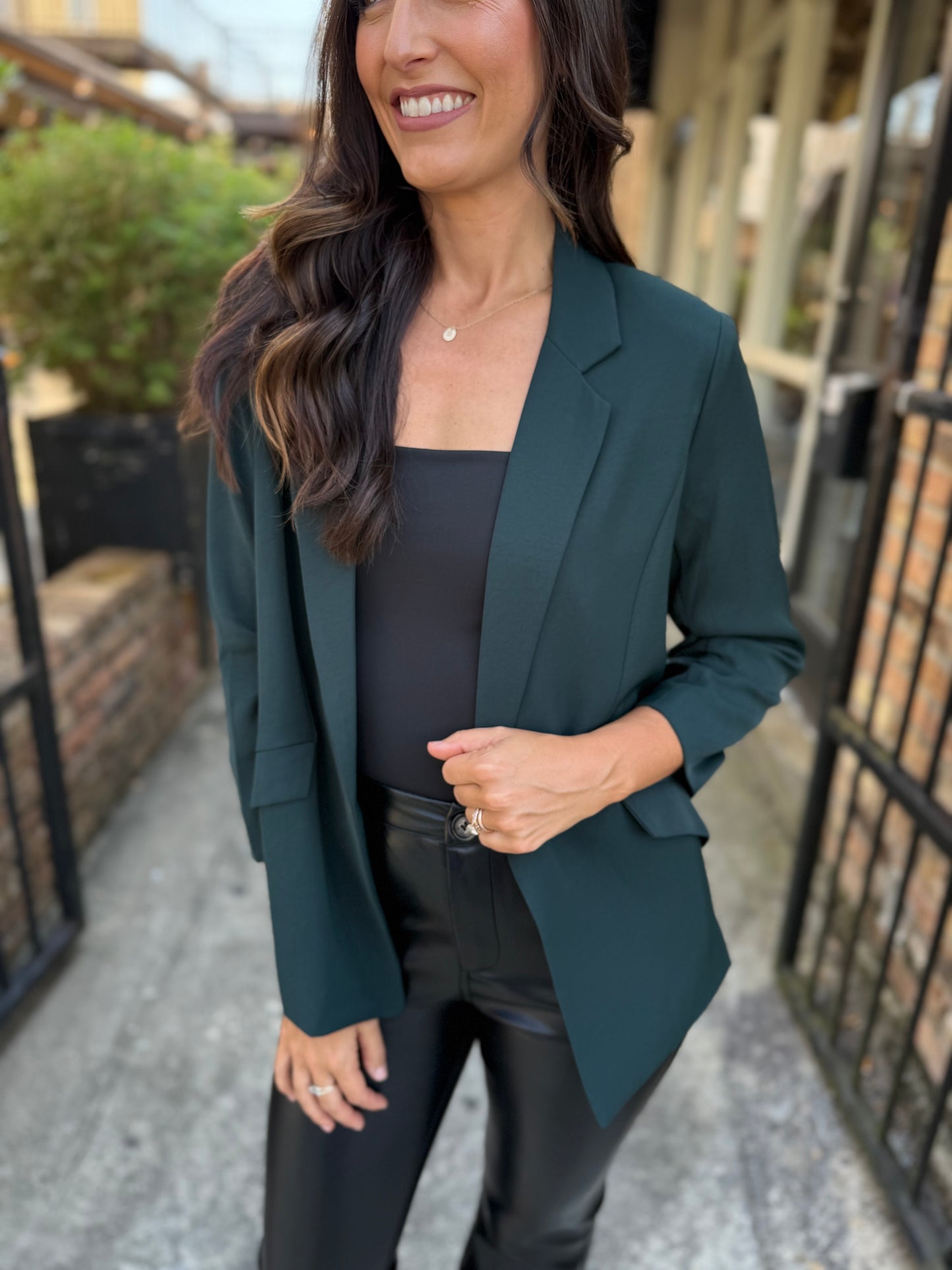 Luna Blazer- Forest Green