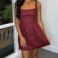 Louis Linen Romper Mini Dress- Brandy Brown