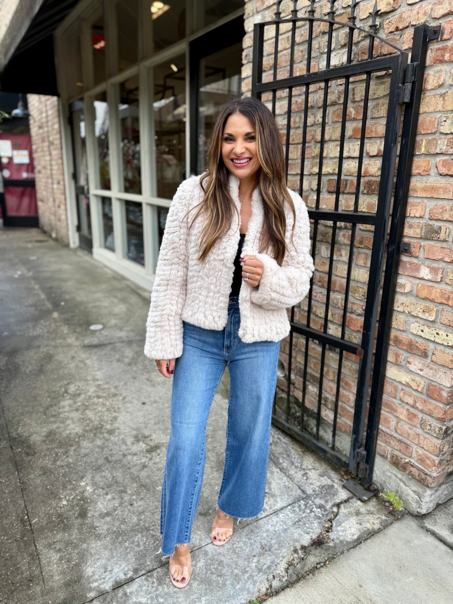 Jelena Faux Fur Jacket- Cream