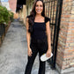 Madelyn Sweater Top- Black