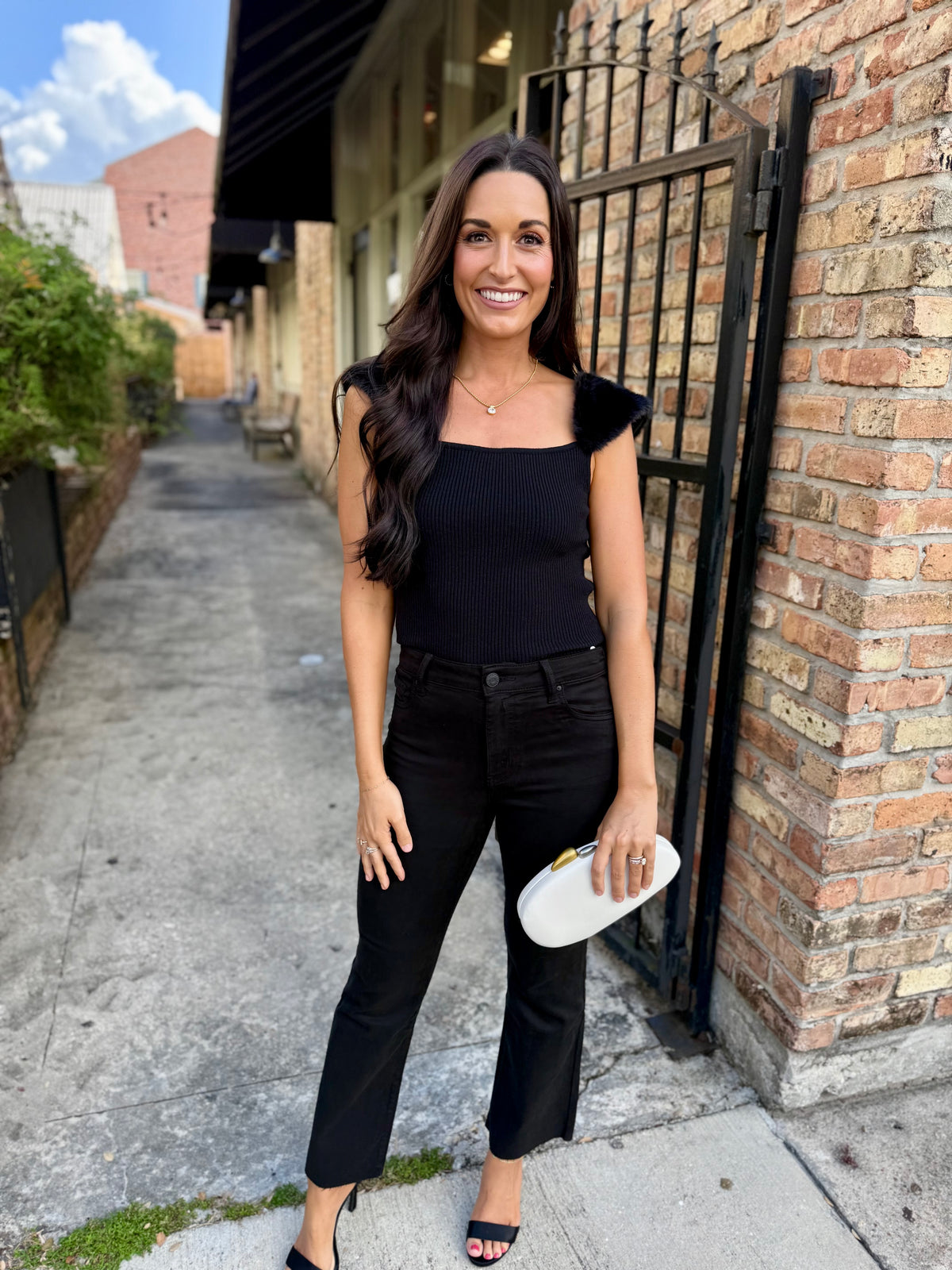 Madelyn Sweater Top- Black