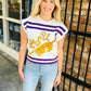 LSU Tiger Striped Short Sleeve Top