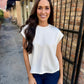 Campo Cap Sleeve Top- Ecru