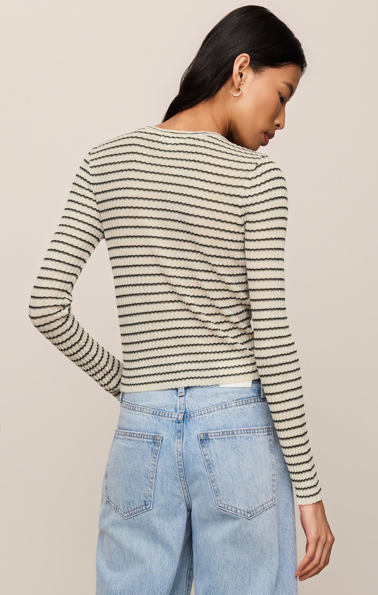 Z Supply Rosanna Stripe Sweater Top- Chalk