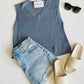 Drake Knit Vest Top- Blue