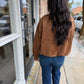 Z Supply Corin Bubble Hem Jacket- Saddle