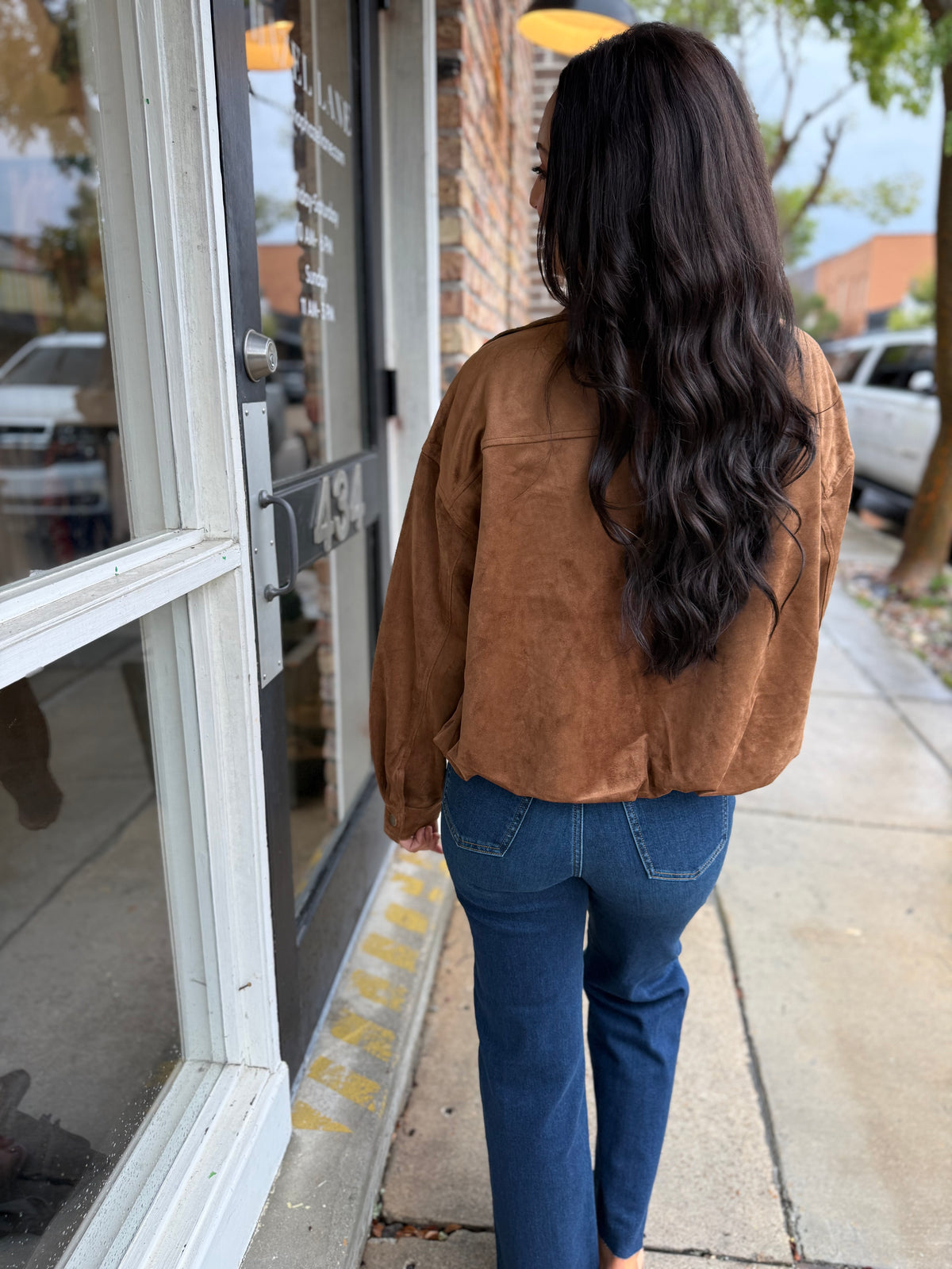 Z Supply Corin Bubble Hem Jacket- Saddle