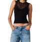 Kourt Lace Rib Knit Top- Black