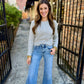 Bree Cable Knit Sweater- Light Grey