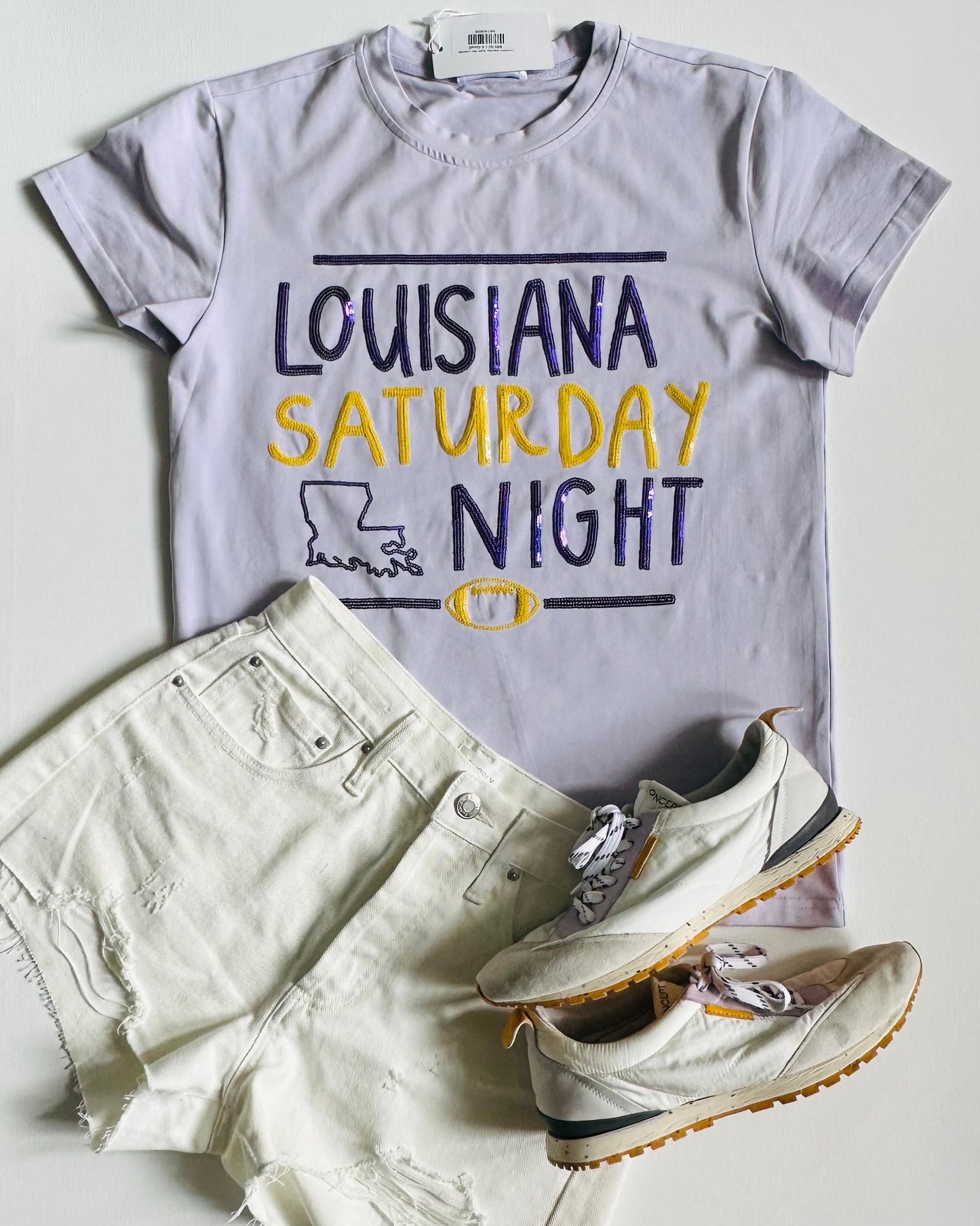 Louisiana Saturday Night Tee- Lavender
