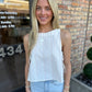 Heartland Side Tie Sleeveless Top- Cream