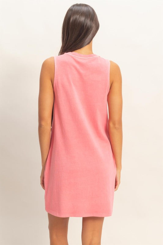 Peter Sleeveless Pocket Dress- Taffy Pink