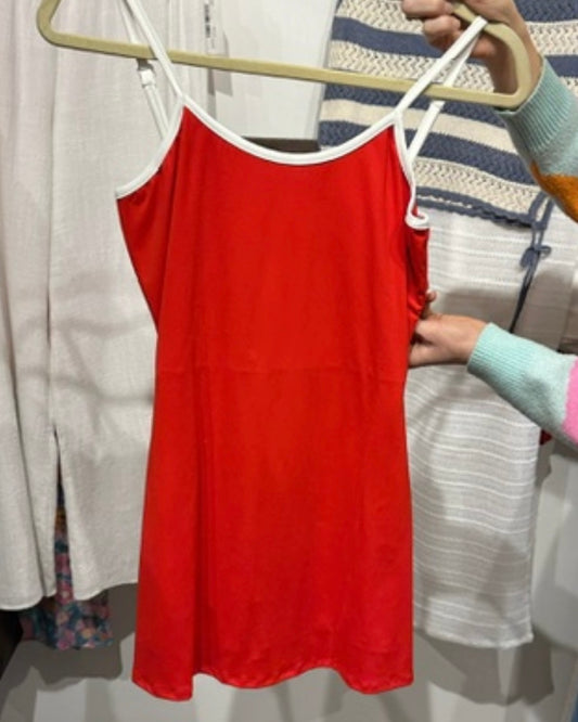 Courtside Lined Tennis Dress- Red