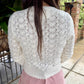 Polly Pointelle Knit Sweater- Cream