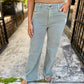 Maya (Sea Star Teal) HR Wide Leg Denim