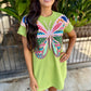 Queen Patchwork Butterfly Dress- Green