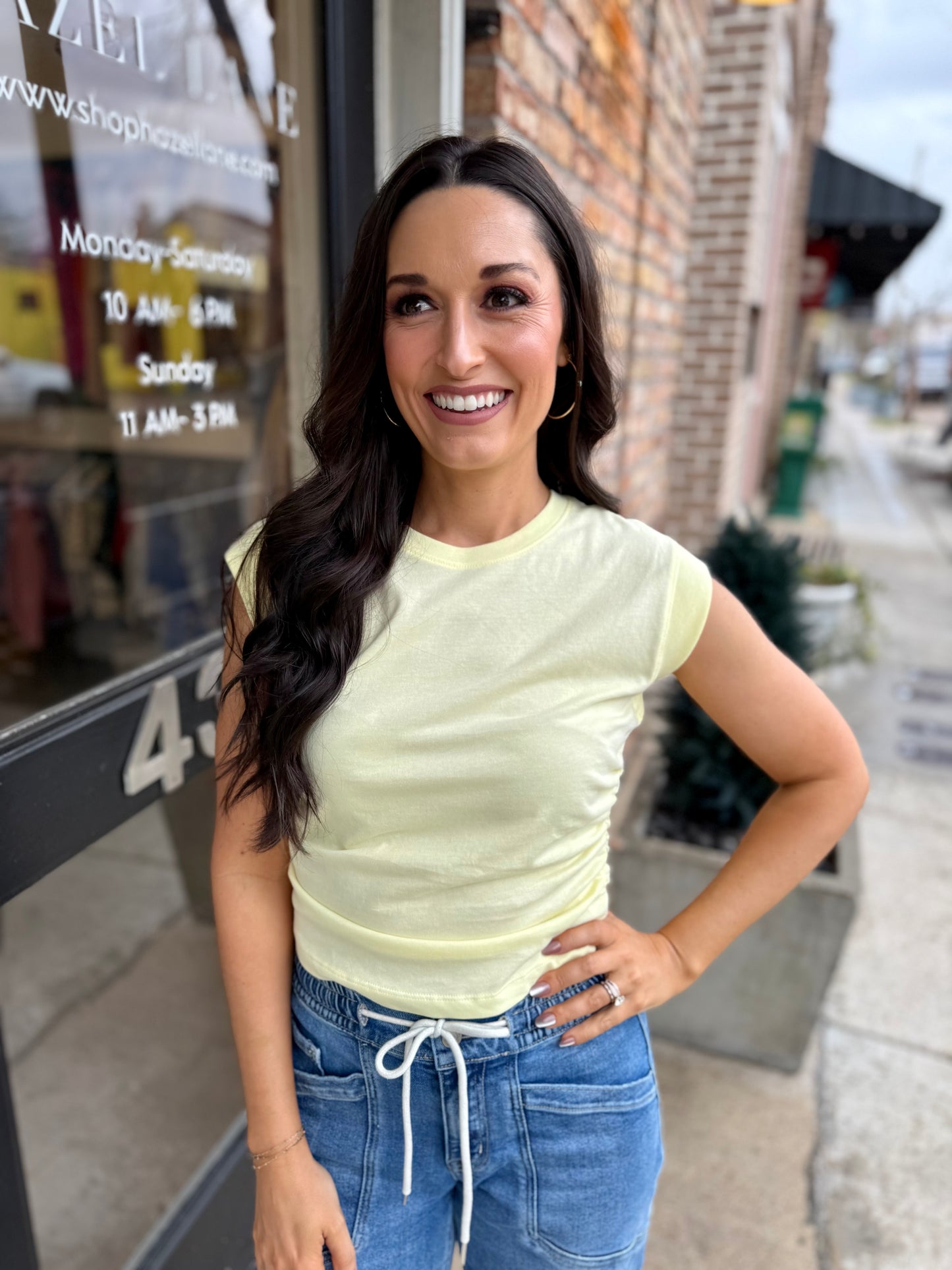 Ruby Ruched Tank- Yellow
