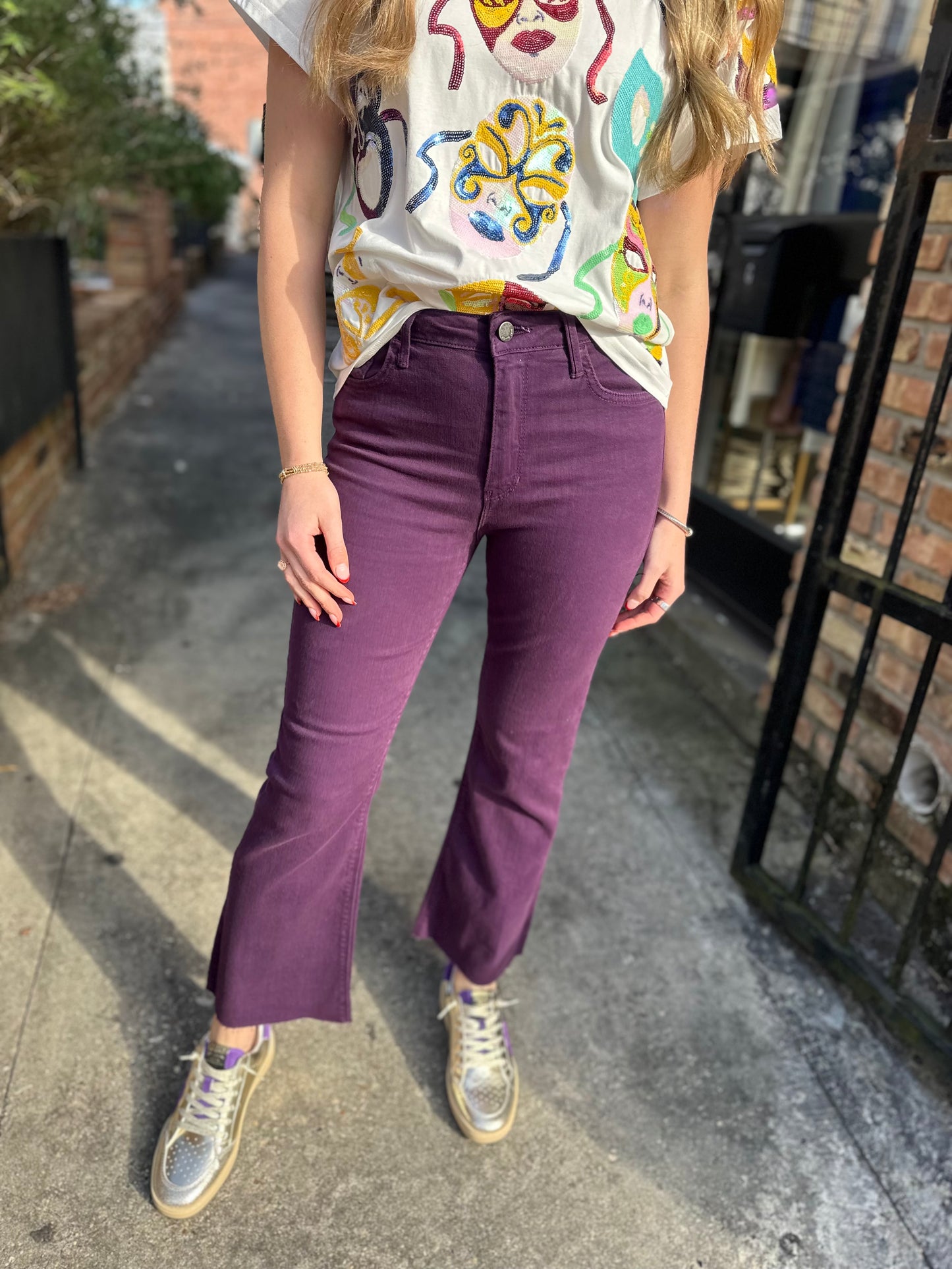 Carrollton HR Cropped Flare- Purple