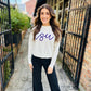 LSU Rhinestone Script Sweater