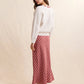 The Hostess Plaid Midi Skirt- Red