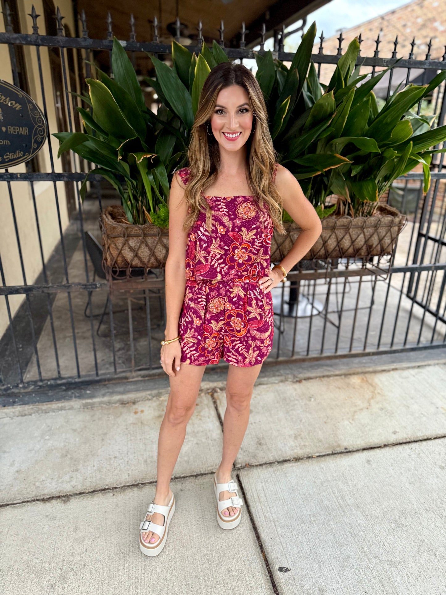 Felicia Floral 2 PC SET- Berry Multi