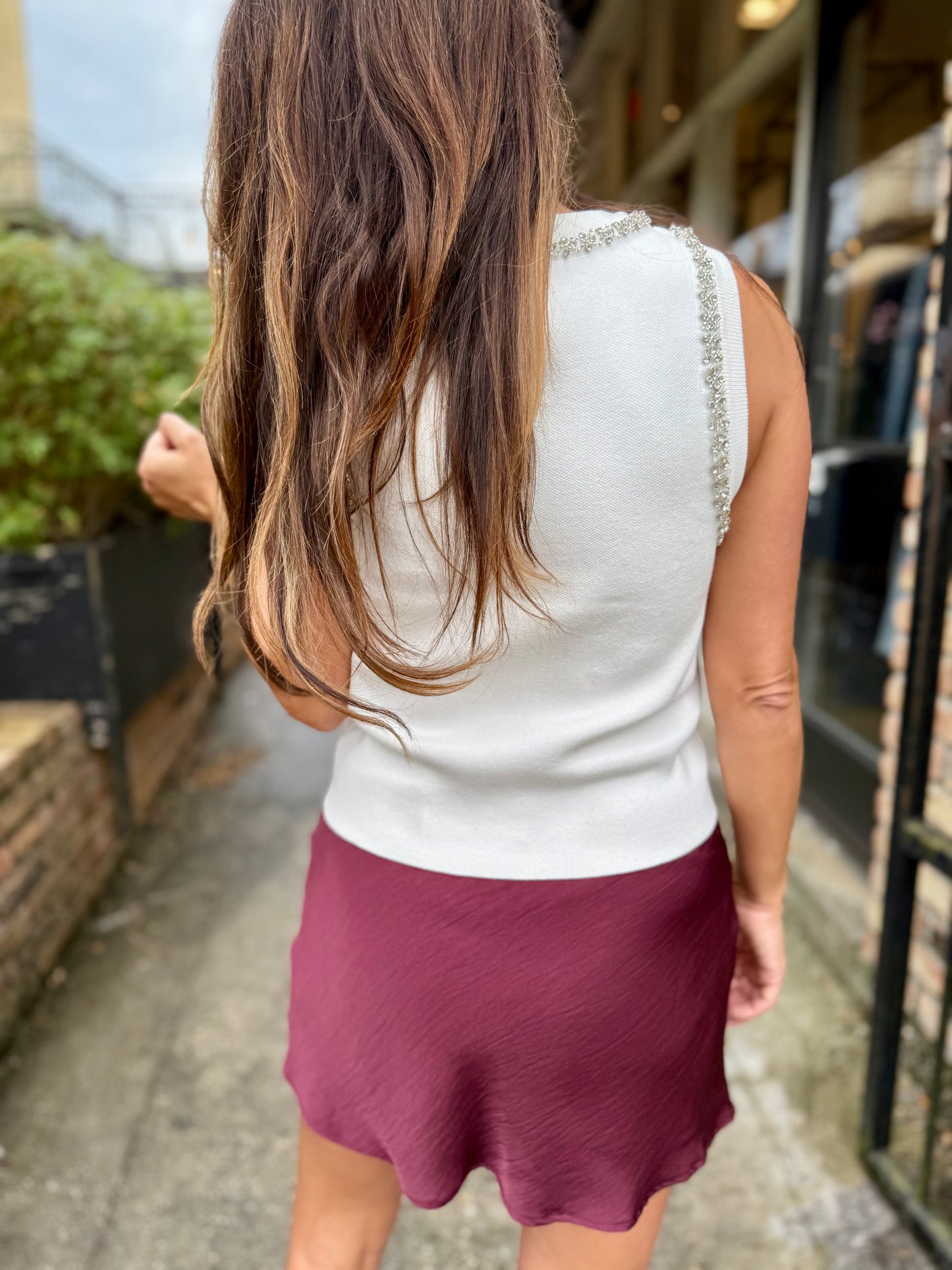 Giana Crystal Top- White