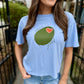 Olive You Cropped Tee- Blue