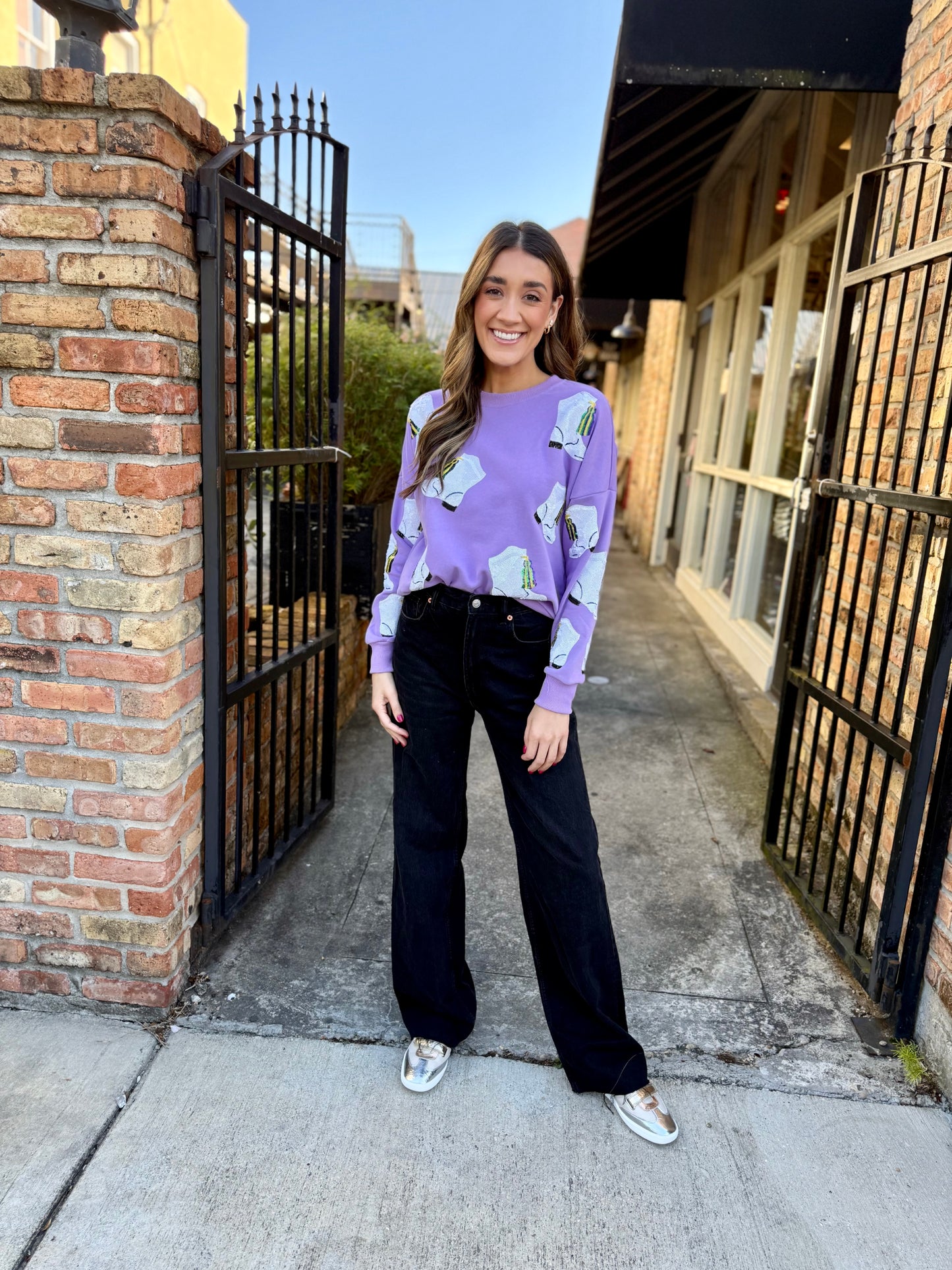 Mardi Gras Boot Sweatshirt