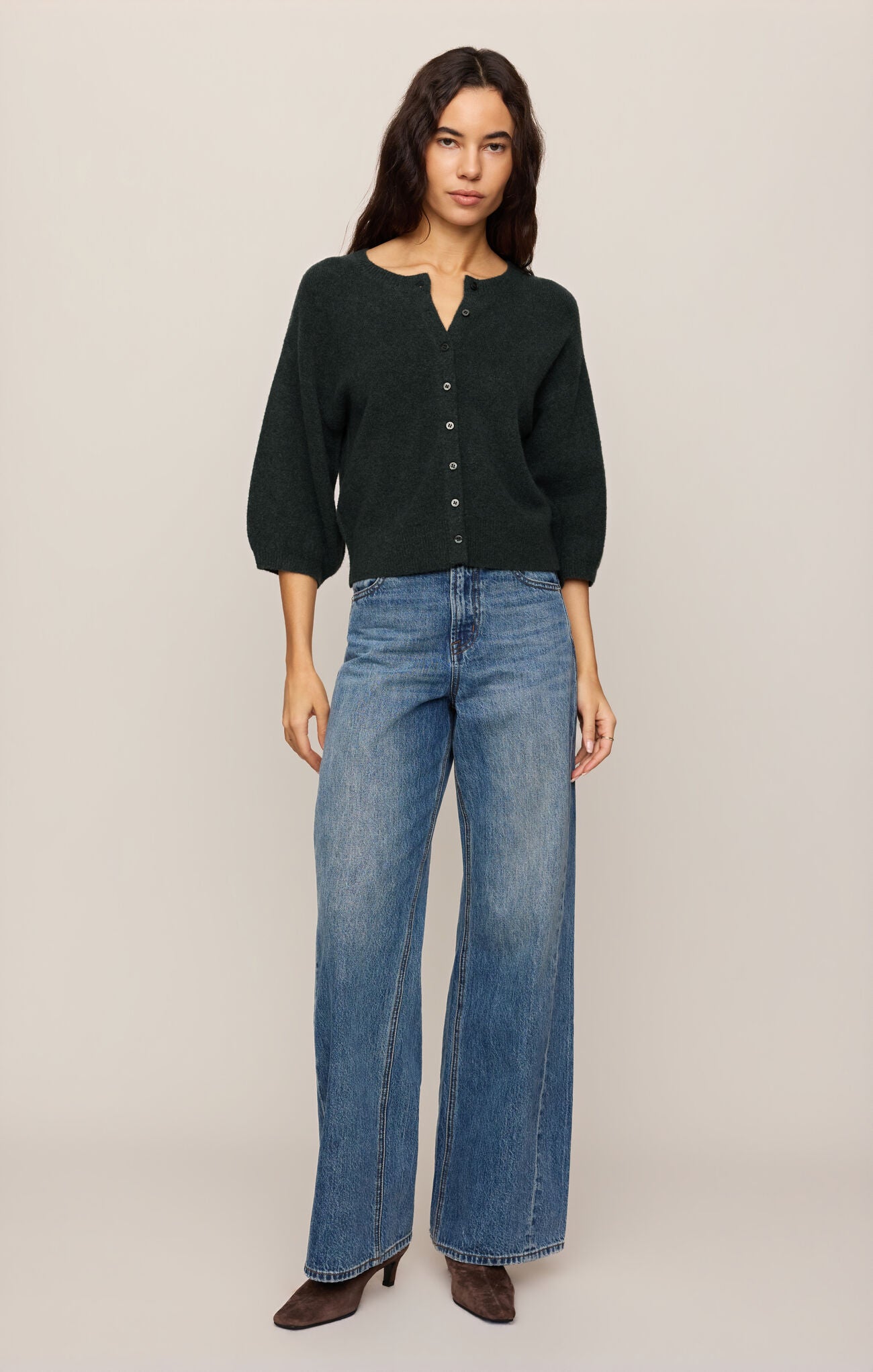Z Supply Valor Short Sleeve Cardigan- Emerald Cove