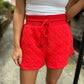 Georgia Textured Shorts- Red