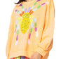 Oversized Spider On Web Sweatshirt- Orange