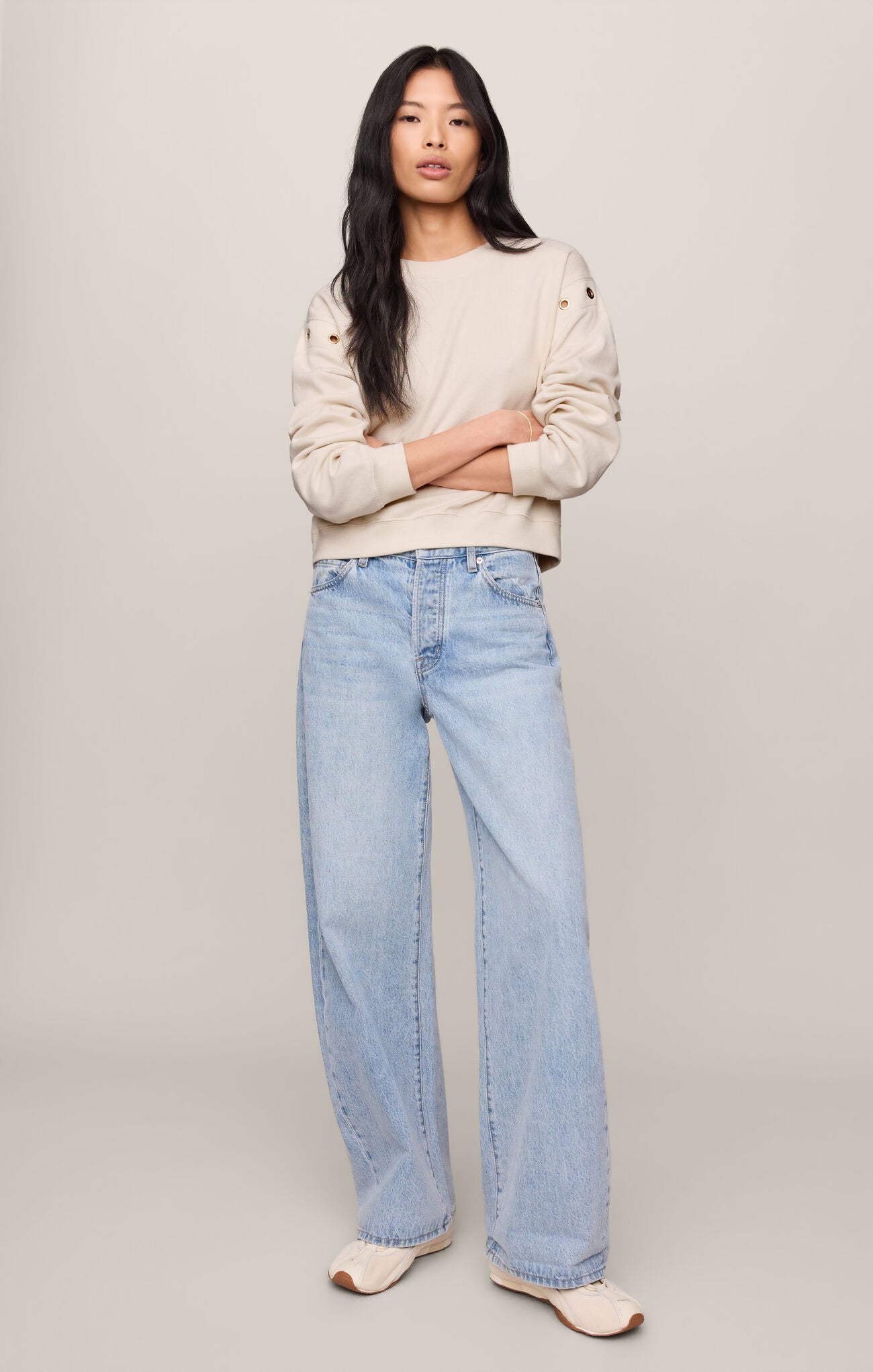 Z Supply Axel Grommet Sweatshirt- Sandstone