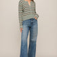 Z Supply Madina Stripe Cardigan- Aqua