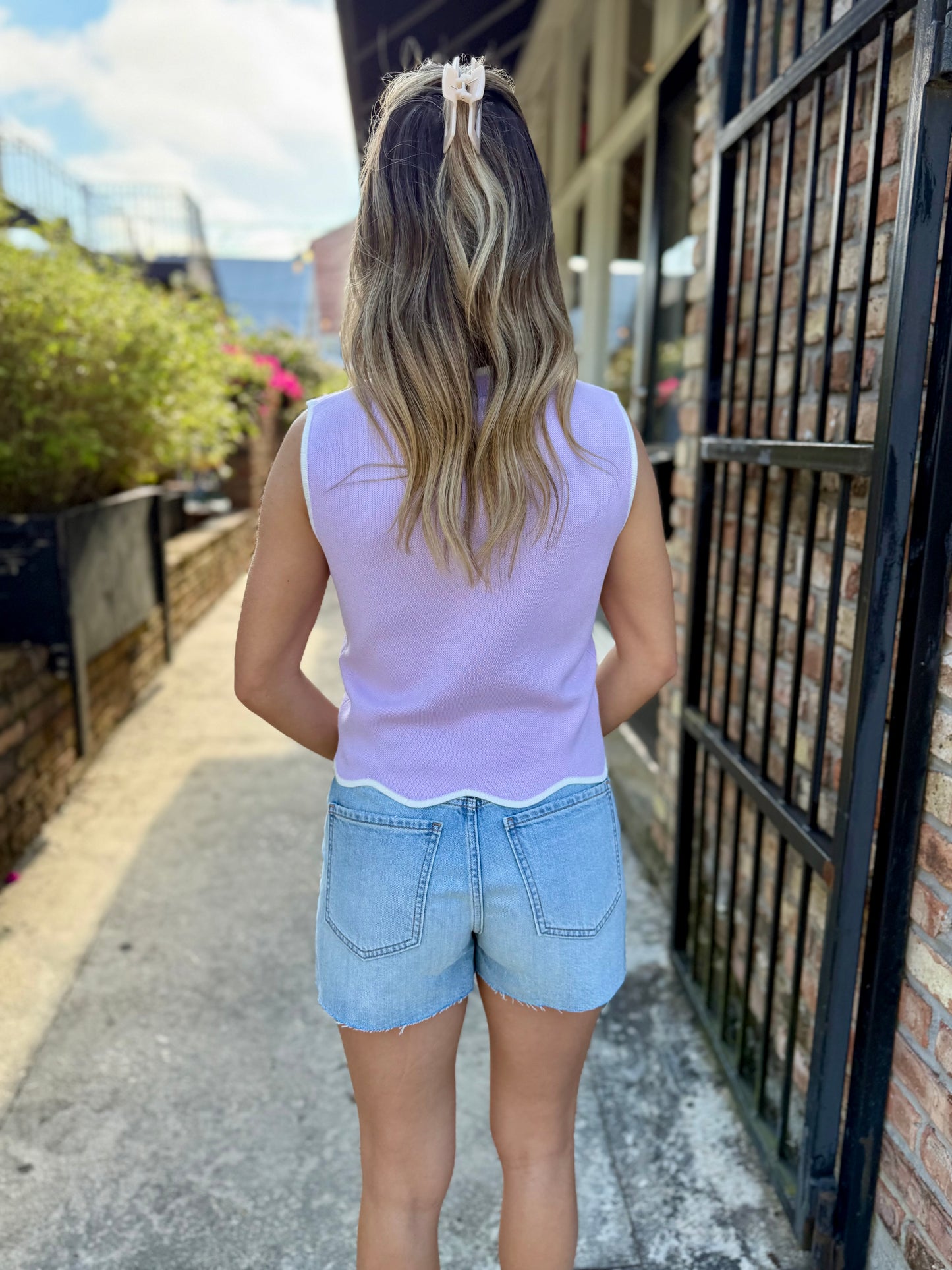 Troublemaker High Rise Shorts- Ice Cream Vintage