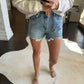 Boxy Denim Shorts- Med Blue